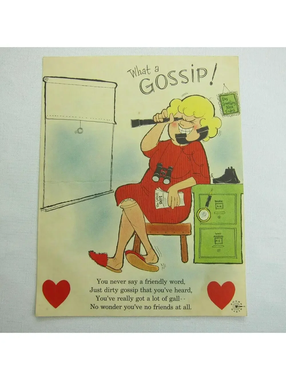 Vintage Valentine Gossip Sharp Darts Penny Dreadful Sarcasm Insult Poem Ephemera
